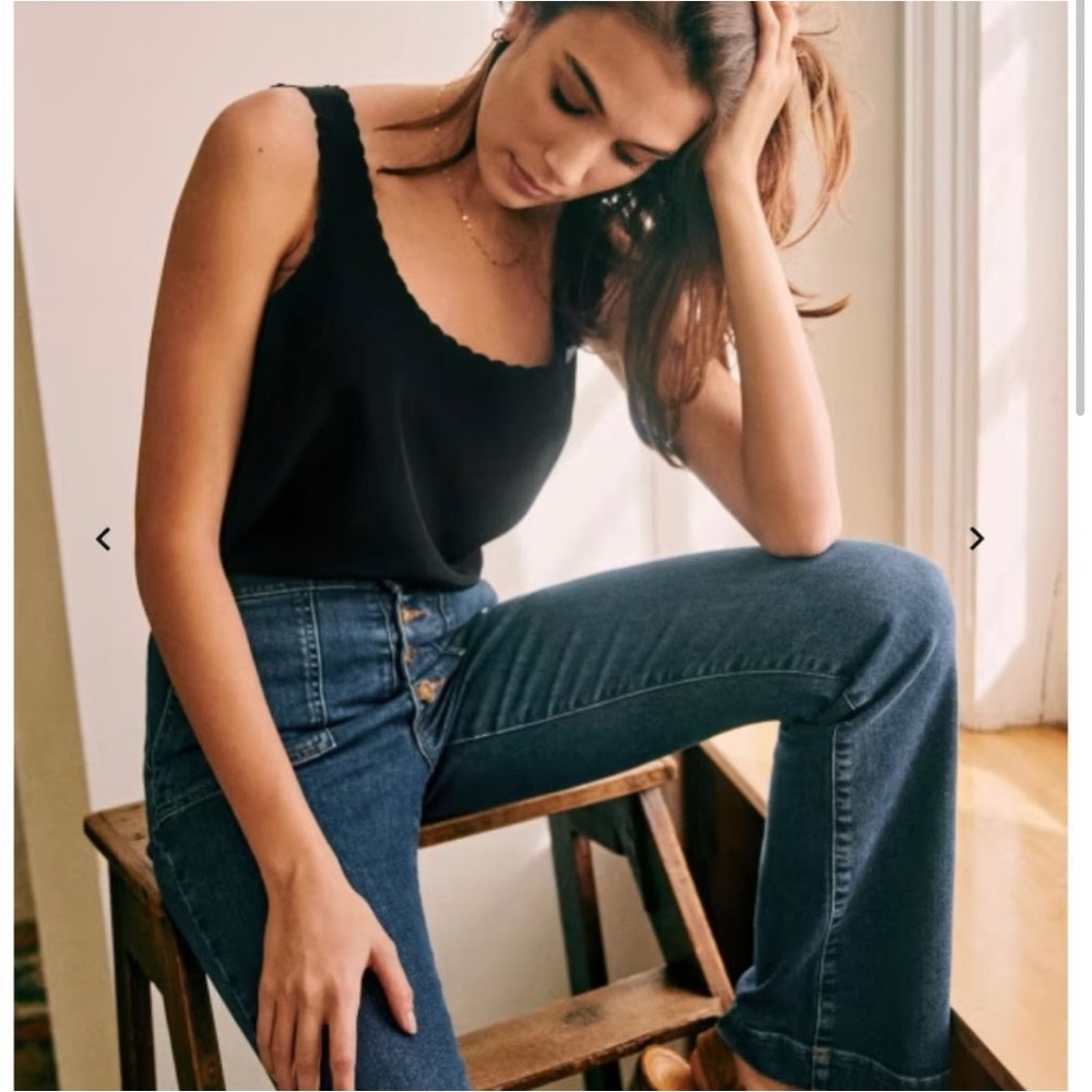 Sezane Lucie top, size 4 (US), black